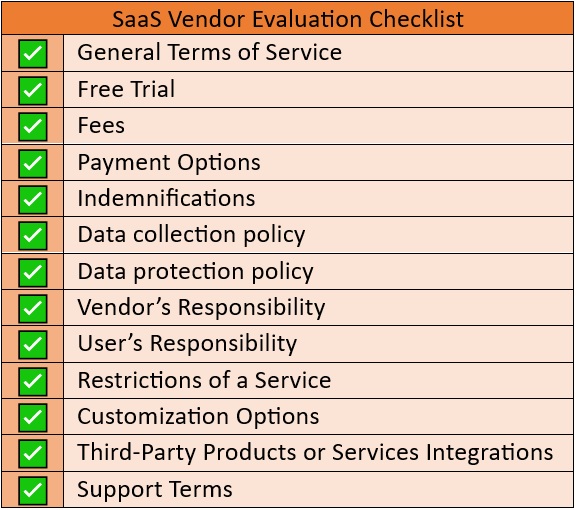 E-Sourcing Tool Evaluation checklist